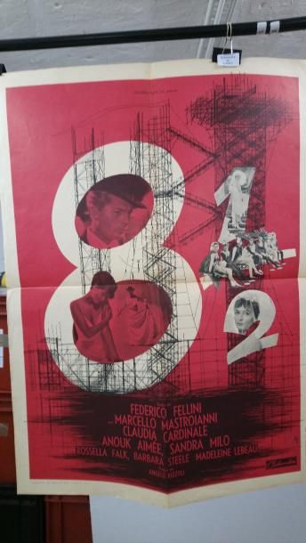 null Huit et demi. Fellini. Mastroianni. 1963 Deux affiches de même taille 60 x 80...