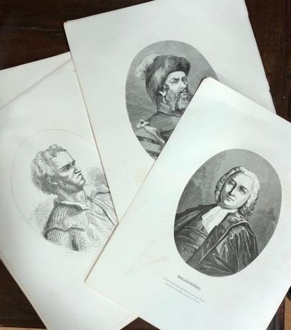 null Lot de 21 gravures représentant des portraits d’hommes

 