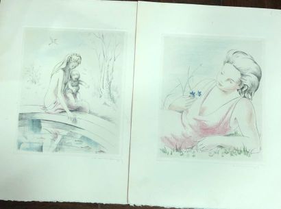 null Marianne Clouzot
Lot de deux lithographies