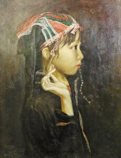 Cheng Chang Yaun Cheng Chang Yaun
Portrait de jeune fille à la coiffe
Huile sur toile...
