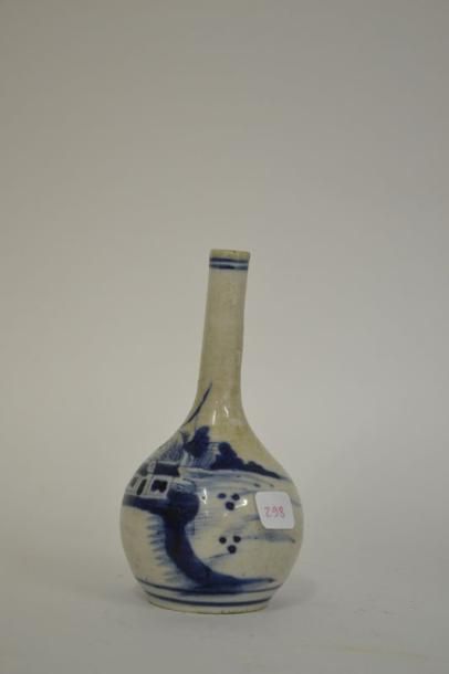 null Petit vase balustre B&B à décor lacustre tournant. 17° siècle.
Chine.
H 15 ...