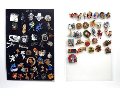 null PIN'S Jolie collection d'environ 70 pin's liés à l'univers de la BD ou de Disney...