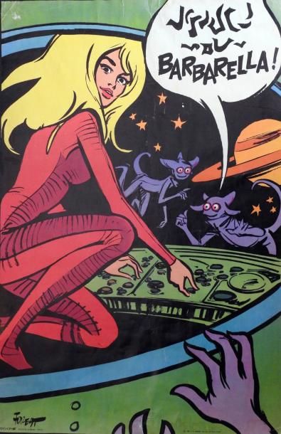 FOREST Barbarella
Rare affiche éditée par Psychophot en 1967 (pliures, renforts au...
