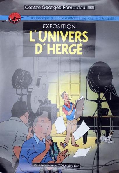 HERGÉ Affiche pour l'exposition L'univers d'Hergé en 1987 (petits plis)
69 x 49 ...