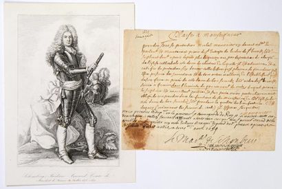 Frédéric Armand, duc de SCHOMBERG, Maréchal de France en 1675 Pièce signée «le Maal...