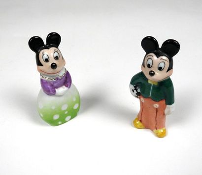 DISNEY Deux statuette anciennes années 50/60 représentant Mickey et Minnie 10 cm