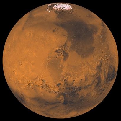 null NASA. GRAND FORMAT. Planète MARS. Cette fantastique photographie dite "Vue Orthographique"...