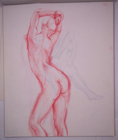 Gaston Coppens (1909-2002) Nus Féminins: Carnet (55 x 43 cm) de 56 dessins de nus...