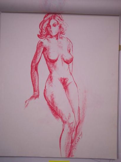 Gaston Coppens (1909-2002) Nus Féminins: Carnet (41 x 33 cm) de 60 dessins de nus...