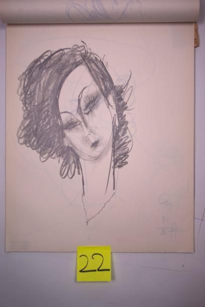 Gaston Coppens (1909-2002) Nus Féminins: Carnet (55 x 43 cm) de 46 dessins au crayon...