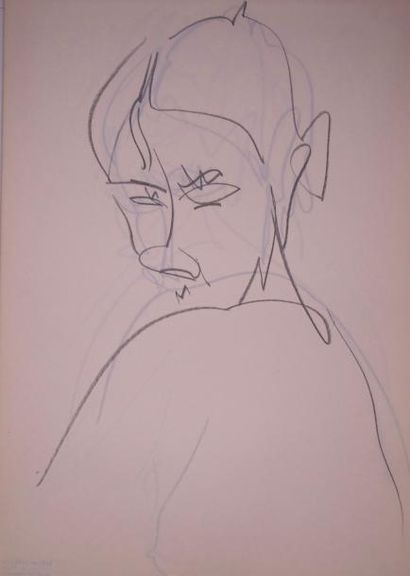 Gaston Coppens (1909-2002) Nus Féminins et masculin: Carnet (55 x 37cm) de 40 dessins...