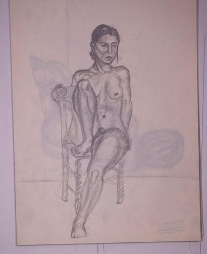 Gaston Coppens (1909-2002) Nus Féminins: Carnet (40 x 30 cm) de 70 dessins au crayon...
