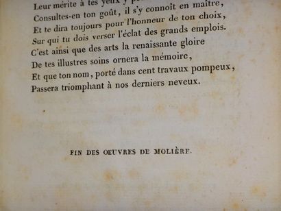 Moliere, Oeuvres avec des remarques grammaticales par Bret. Paris, Tardieu-Denesle,...