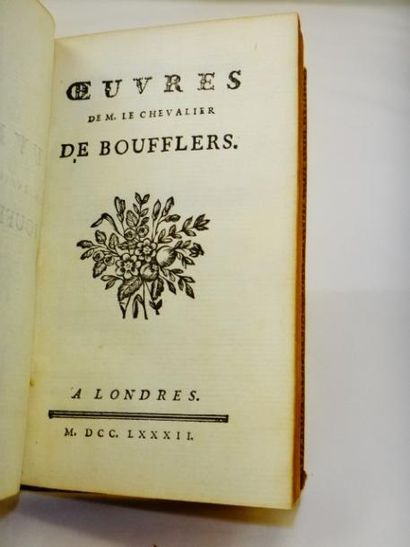 Chevalier de Boufflers. Oeuvres Poésies Londres, 1782. Petit format in12. Reliure...