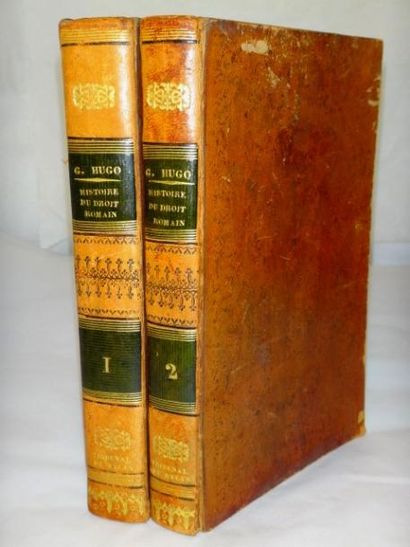 Gustave Hugo - Histoire du droit romain Paris, Librarie d'Antoine Bavoux, 1825. 2...