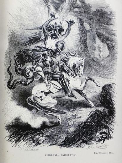 ARIOSTE. Roland Furieux Paris, J. Mallet et Cie, 1844.  Reliure plein chagrin in8....