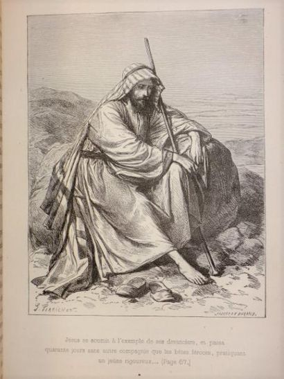Renan Ernest. Vie de Jésus. Paris, Michel Lévy frères, 1870. Reliure, format in8,...