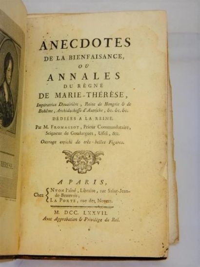 Fromageot. Anecdotes bienfaisance Marie-Thérèse d'Autriche Paris, Chez Nyon  - La...