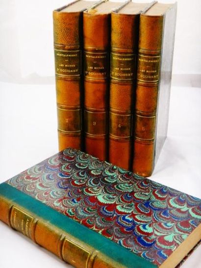 Montalembert. Moines d' Occident Paris, Librairie Jacques Lecoffre, 1873. 4 volumes...