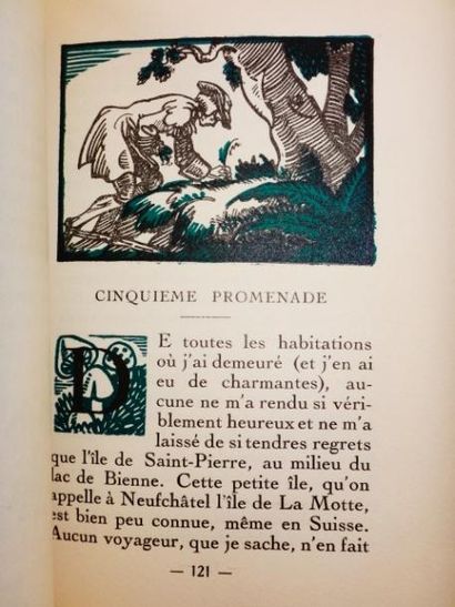 Jean Jacques Rousseau. Rêveries promeneur solitaire. Illustré par Maximilien Vox...