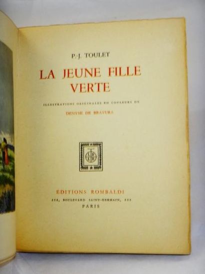 null P.-J. Toulet. La jeune filles verte.

Paris, Editions Rombaldi, 1951. Broché,...