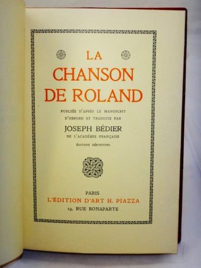 null Joseph Bédier. La chanson de Roland.

Paris, L'édition d'Art H. Piazza, 1947....