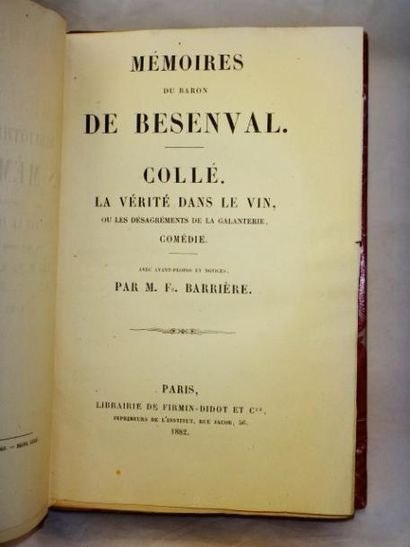 null Baron de Besenval. Mémoires. 

Paris, Librairie de Firmin-Didot et Cie, 1882....
