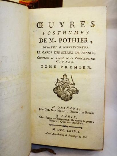 null Porthier. Oeuvres posthumes.

Orléans, Massot/ Paris, Barrois, 1772. Complet...