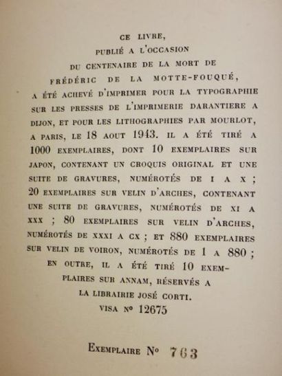 null La Motte-Fouqué. Ondine. Traduction de Jean Thorel.

Paris, Librairie José ...