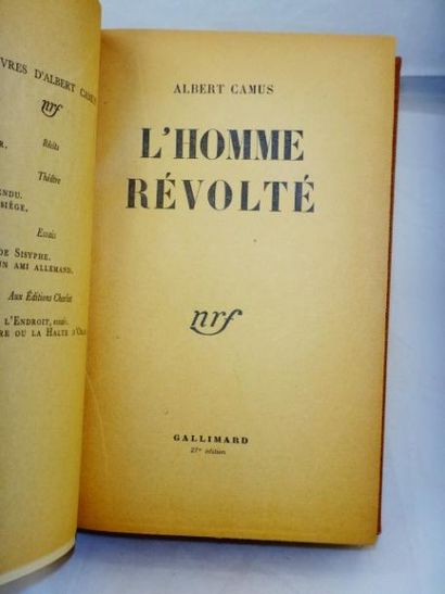 null Albert Camus. L'Homme révolté. 

Paris, Gallimard, NRF, 1951. Reliure en pleine...
