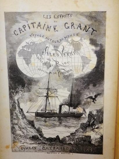 Cartonnage. Jules Verne. Enfants du Capitaine Grant Paris, J. Hetzel et Cie, sans...