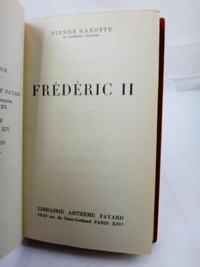 Envoi Pierre Gaxotte. Frédéric II. Prusse  Paris, Librairie Arthème Fayard, 1953....