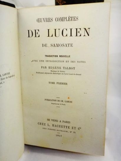 null Lucien de Samosate. Oeuvres complètes.

Paris, Chez L. Hachette et Cie, 1857....