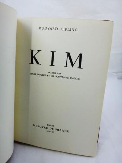 Rudyard Kipling. Kim Paris, Mercure de France, 1953. Reliure, format in8, en demi-chagrin...