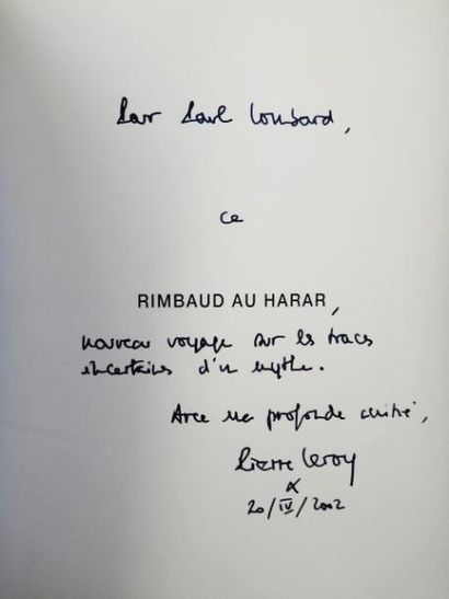 null  Jean-Jacques Lefrère/Pierre Leroy. Rimbaud au Harar.

Avec un envoi ! Paris,...