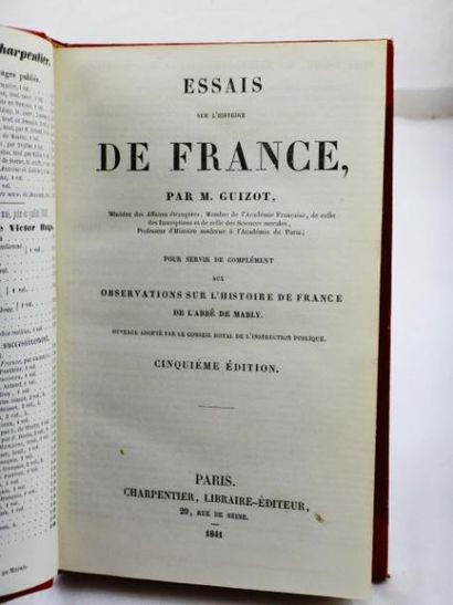 null Guizot. Essais sur l'Histoire de France.

Paris, Charpentier, 1841. Reliure...