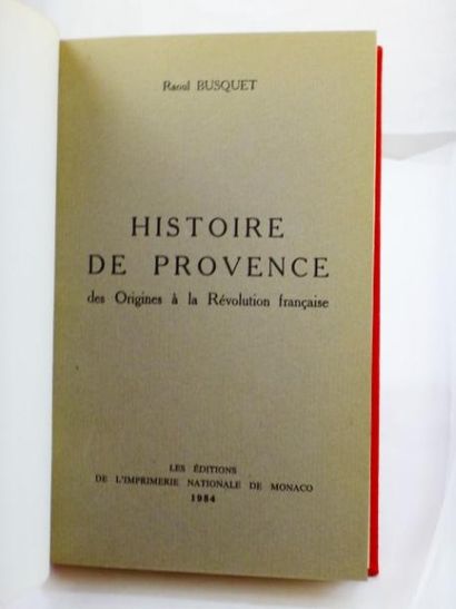 null Raoul Busquet. Histoire de Provence, des origines à la Révolution Française.

Editions...