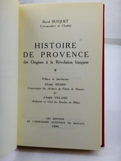 null Raoul Busquet. Histoire de Provence, des origines à la Révolution Française.

Editions...