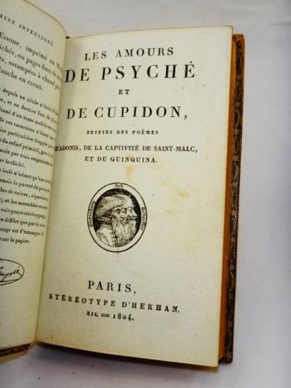 La Fontaine. Amours de Psyché et Cupidon Paris, Stéréotype d'Herhan, 1804. Reliure,...