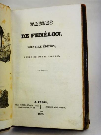 Fénélon. Fables. Gravures Paris,  Chez Didier et Corbet, 1835. Reliure plein cuir....