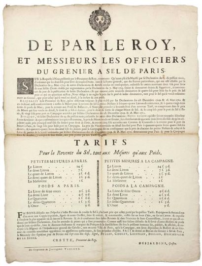 1717. GRENIER A SEL DE PARIS & GABELLE -...