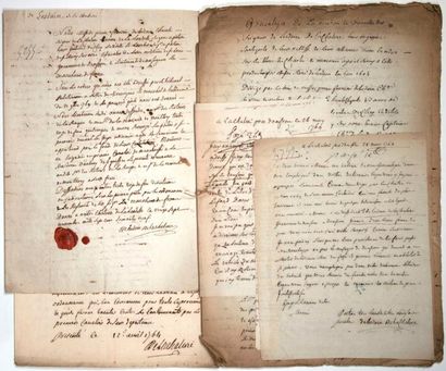 null ORNE. CALVADOS. 1769. Famille Noble DE LESDAIN DE LA CHALERIE, 7 Lettres et...