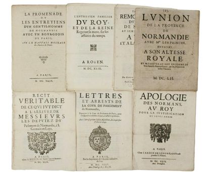 null NORMANDIE. 7 Imprimés de 1649 à 1652 - «LA PROMENADE OU LES ENTRETIENS D'UN...