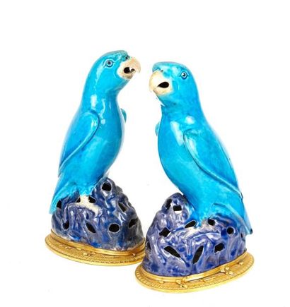 EXTREME ORIENT Chine

Paire de perruches en porcelaine a? couverte bleue turquoise...