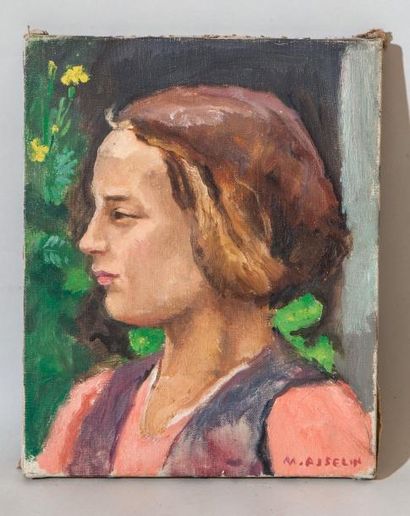 Tableaux modernes Maurice Asselin (1882-1947) Portrait de jeune femme Huile sur toile

27...