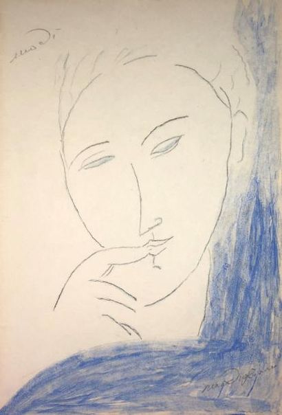 Tableaux modernes Amedeo Modigliani (1884-1920) 
Nu, 1915 
Crayon et aquarelle sur...