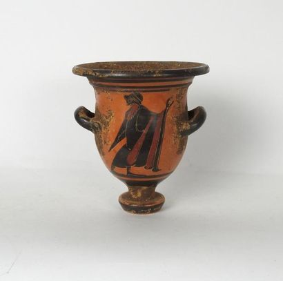 null Vase à anse en terre cuite à figures noires représentant deux personnages

12,5...