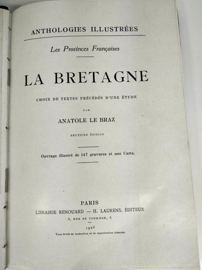 null Le Braz Anatole.La Bretagne.
Paris.H.Laurens, 1928
147 gravures et une carte. 
In-4.Demi...