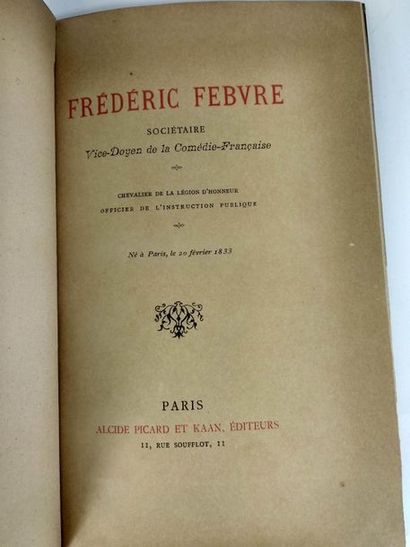 null Frédéric Febvre.
Paris, Alcide Picard et Kaan,1891. 
Lettre manuscrite signée...