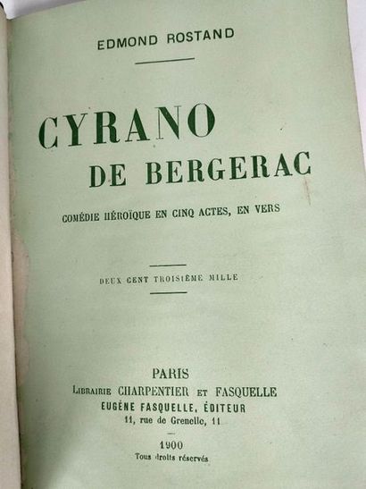 null Rostand Edmond.Cyrano de Bergerac.
Paris.Fasquelle.1900.

In-8 Maroquin bleu...